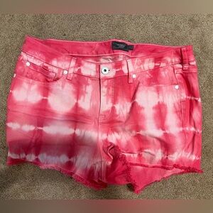 Torrid Pink Tie Dye Denim Shorts